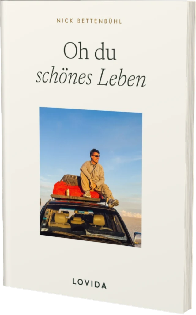 Das fertige Buch „Oh du schönes Leben“ im Design Ida