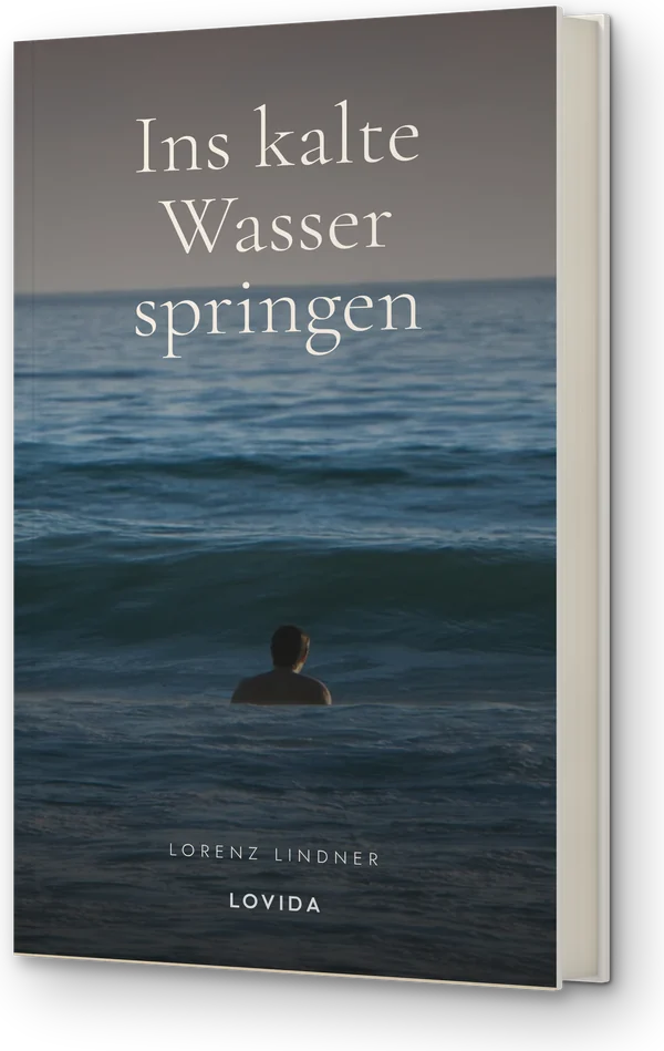 Buch im Design Lore: Foto übers ganze Cover, ein Schwimmer im Meer